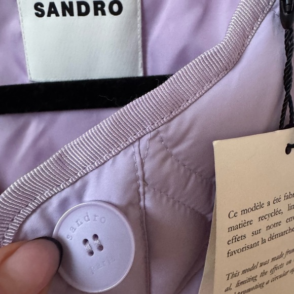 NWT- Sandro Lavender Quilted Jacket with Belt - Picture 9 of 13